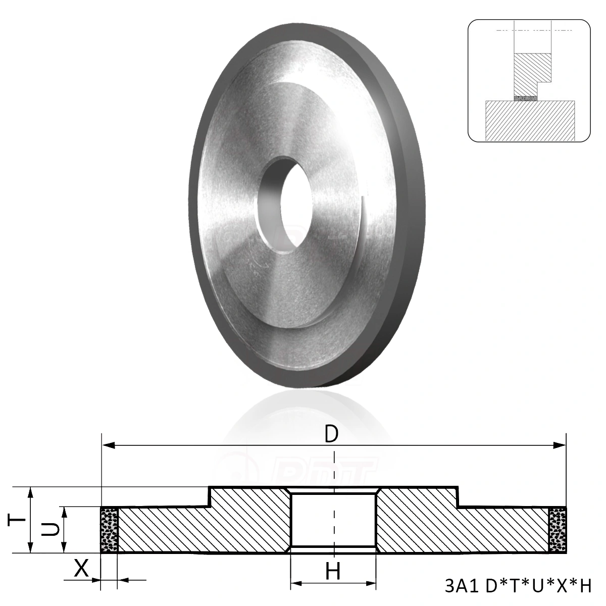 3A1. Grinding wheels with a straight profile
