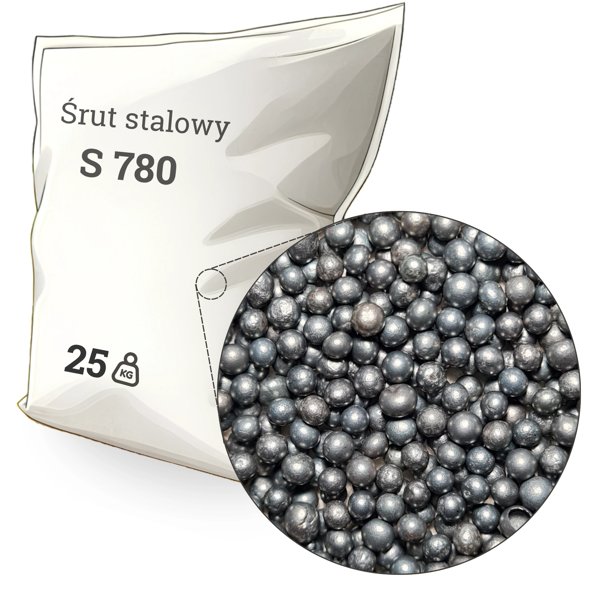 Śrut staliwny niskowęglowy kulisty