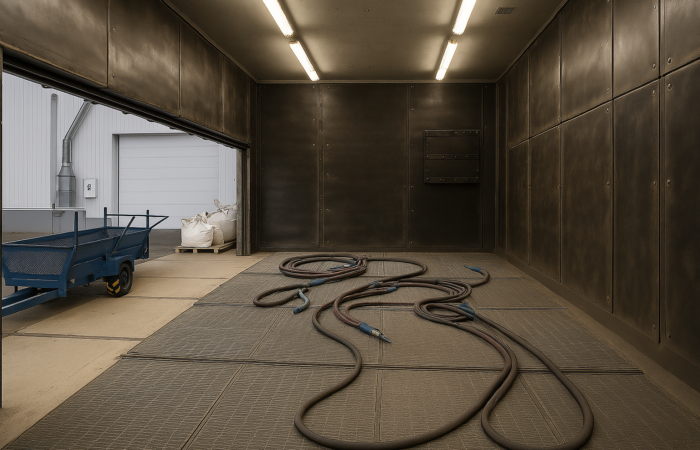 What does the shot blasting chamber look like? Construction, elements and principle of operation